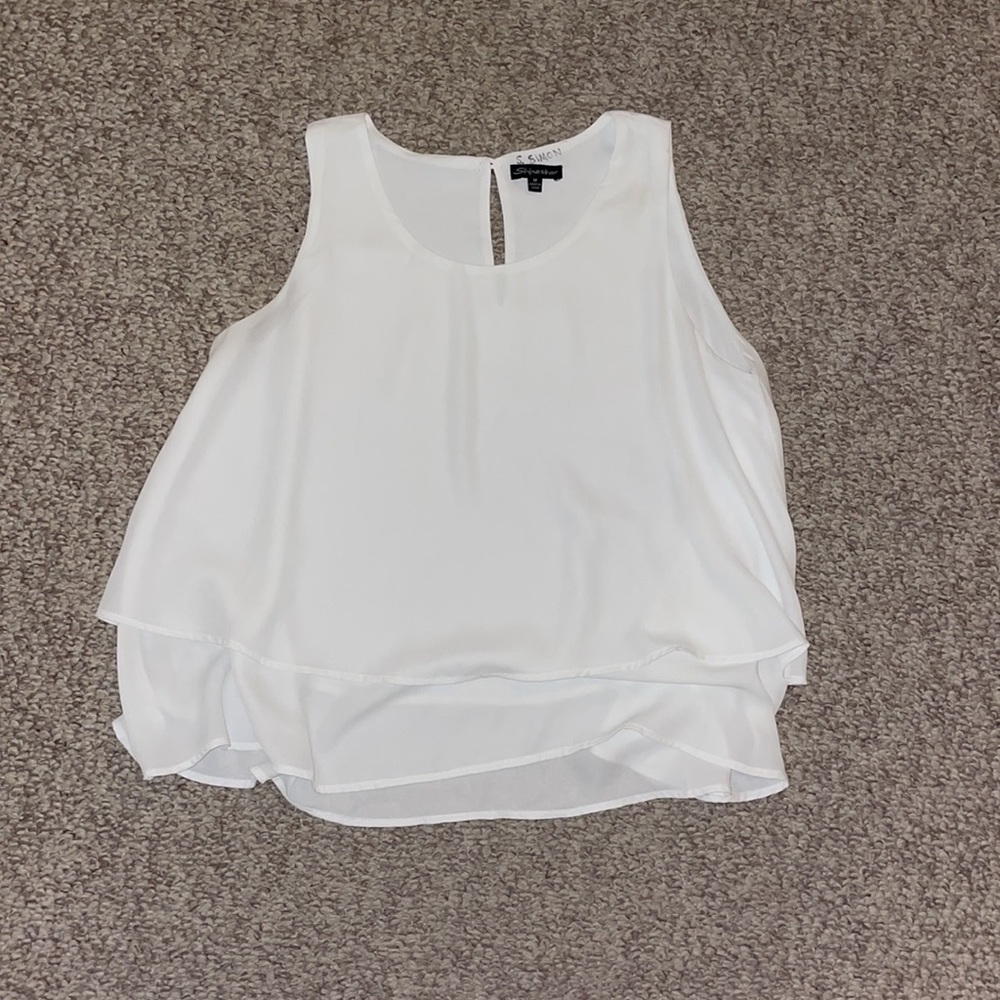 White flowy top